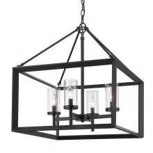  2073-4 BLK-CLR - Smyth 4 Light Chandelier in Matte Black with Clear Glass Shades
